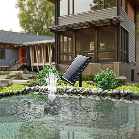 7W Solarpumpe Springbrunnen Teichpumpe Brunnen Wasserspiel Akku Garten