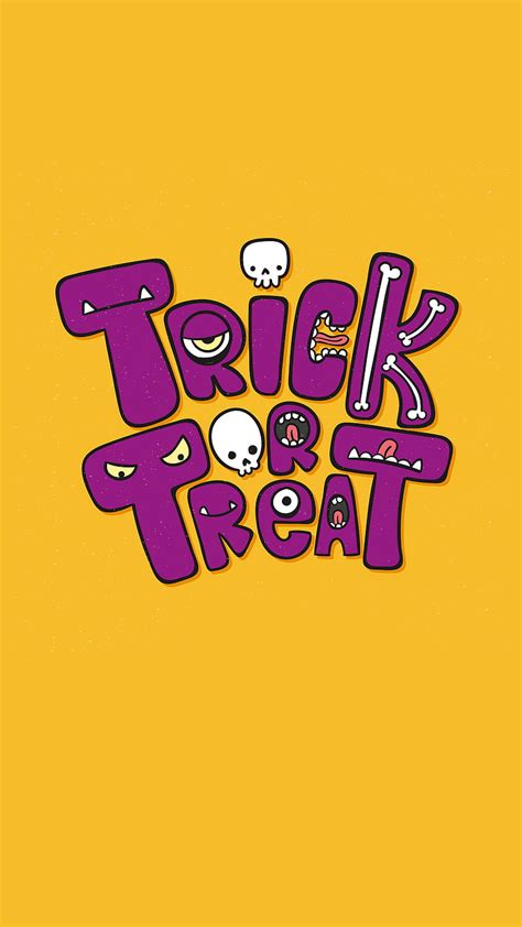 Trick Or Treat Kiss Bones Cute Purple Skeleton Skull Teeth Trick Or Treak Hd Mobile