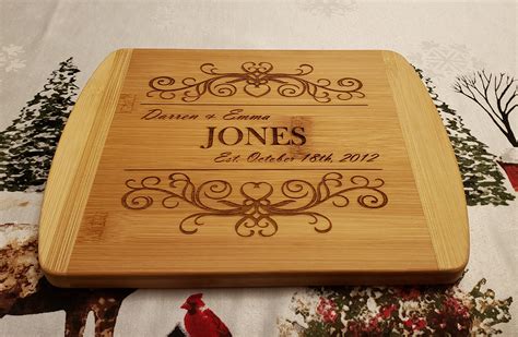 Laser Engraved Bamboo Cutting Board 8x10 Etsy