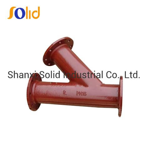 Pn10 Pn16 Pn25 Ductile Iron Fittings All Flanged Tee 45 Degree Angle Branch China Ductile Iron