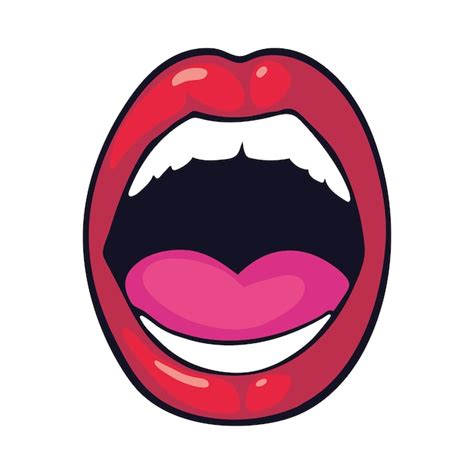 Free Vector Mouth Pop Art Female Icon Isolated