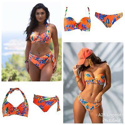 Pour Moi Heatwave Zest U W Bikini Top Strapless Padded Brief Or Fold