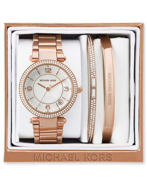 Michael Kors Womens Mini Parker Rose Gold Tone Stainless Steel