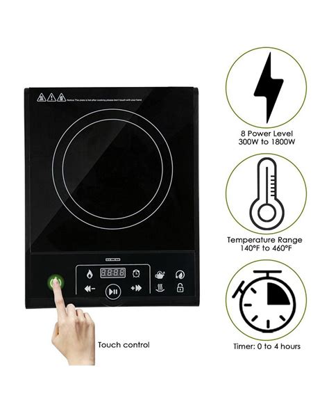 Yescom 1800w Electric Single Induction Cooker Portable Burner Cooktop Digital Display Touch