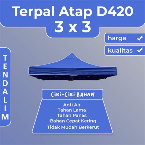 Jual Terpal Atap Tenda Lipat Impor Ukuran 3x3 Meter Bahan Polyester