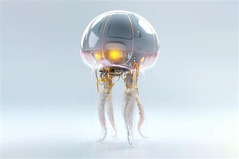 Premium Ai Image Cybernetic Cute Jellyfish Robot With Transparent