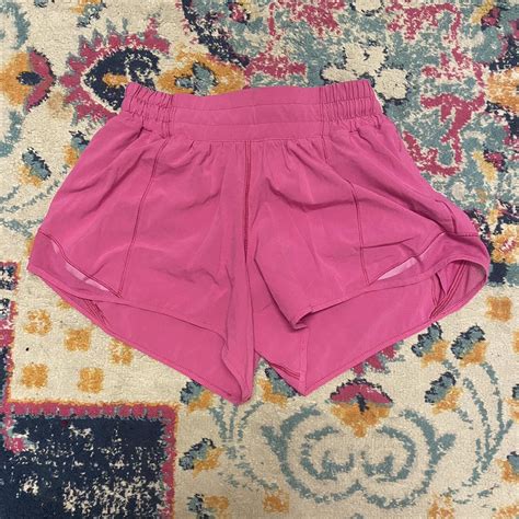 Sonic Pink Lululemon Hotty Hot Shorts Size Worn Once Depop