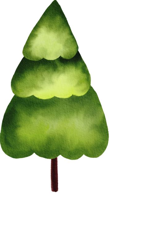 Green Tree Watercolor Painted 11209099 Png