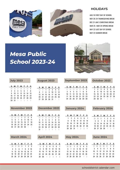 Mesa Public Schools Calendar Holidays 2023-2024