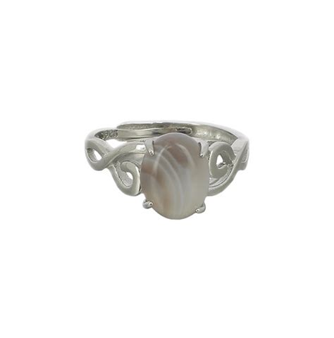 Bague Agate De Botswana Et Argent Collection Lady M Minerals Store