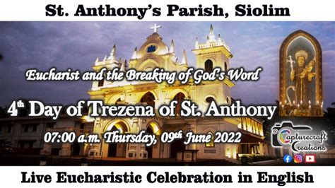 Th Day Of Trezena English Mass Live At Am Th June St