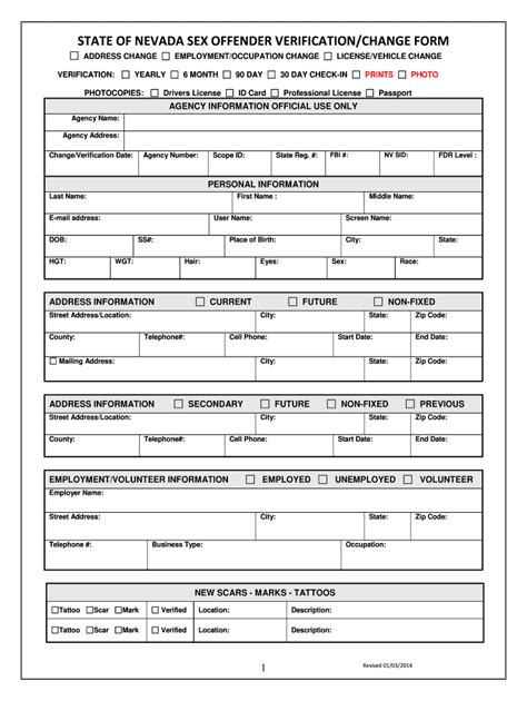 Form Nv Sex Offender Verification Change Fill Online Printable Fillable Blank Pdffiller