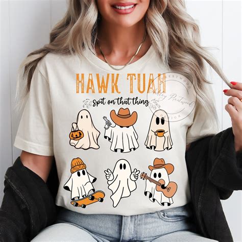 Hawk Tuah Ghost Halloween Design Halloween Ghost Hawk Tuah Png Ghost