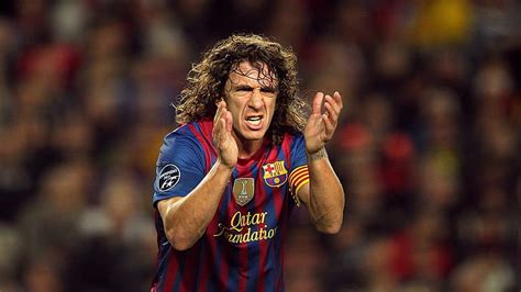 Carles Puyol Urging Carles Puyol Barcelona Estrella Fondo De