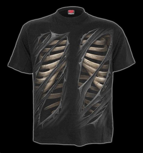 T Shirt Fantasy Rippen Bone Rips T Shirts Spiral Gothic