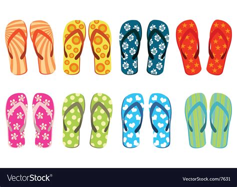 Beach Sandals Royalty Free Vector Image VectorStock