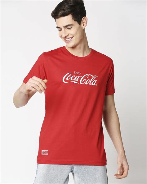 Buy Mens Red Enjoy Coca Cola Typography T Shirt Online At Bewakoof