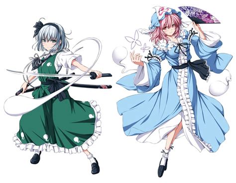 Konpaku Youmu Saigyouji Yuyuko And Konpaku Youmu Touhou Drawn By