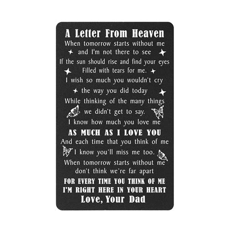 DEGASKEN Sympathy Cards for Loss of Dad, Decorative Engraved Greeting