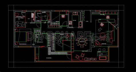 203. Functional floor plan CAD drawing of an apartment with an area of ...