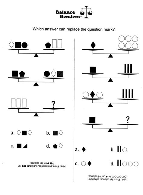 Balance Math Problems To Print Activity Shelter