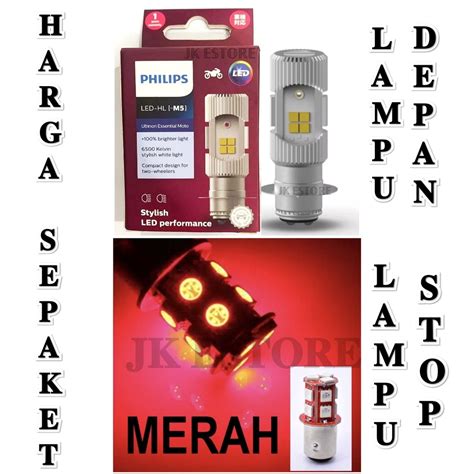 Jual Lampu Depan Motor Led Nyala Putih Philips Original Wajib Arus Dc