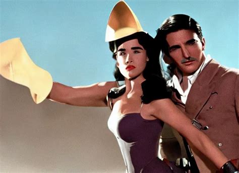 A Color Movie Still From The Modern Film The Rocketeer Stable Diffusion