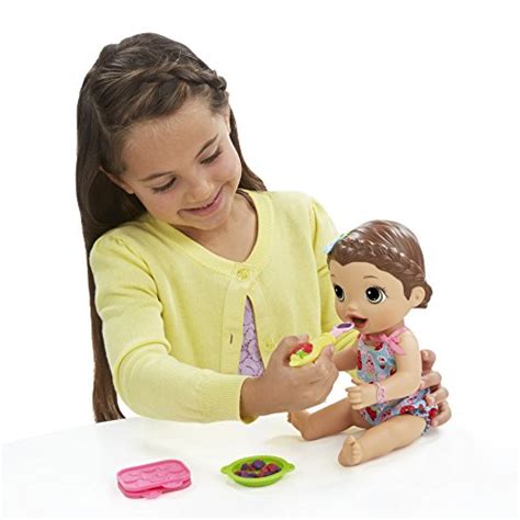 Baby Alive Super Snacks Snackin Lily Baby Brunette Baby Doll That Eats With Reusable Baby