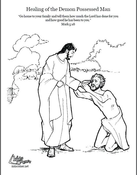 Printable Jesus Heals Coloring Page