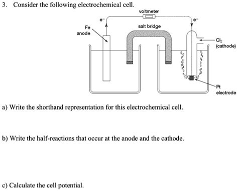 Solved Consider The Following Electrochemical Cell Voltmeter Salt