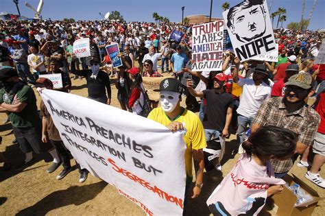 Protesters Block Main Road To Trump Rally In Arizona Tempers Flare At