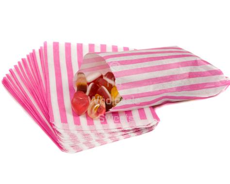 Pink Candy Stripe Bags 5 X 7 Inch 1000 Pieces