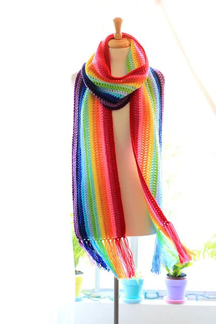 Mademoiselle Mermaid New Crochet Pattern Chunky Rainbow Scarf