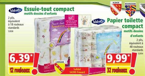 Promo Essuie Tout Compact Motifs Dessins Denfants Valenty Papier Toilette Compact Motifs