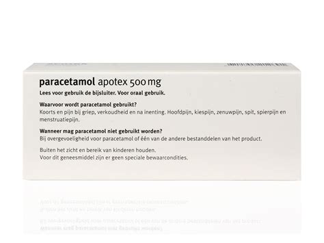 Paracetamol Apotex Tablet Mg St Efarma Apotheek En Drogist