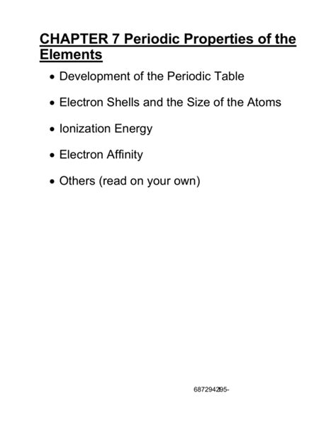 Chapter Periodic Properties Of The Elements