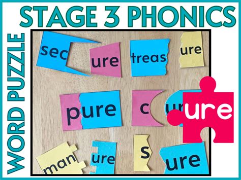 Stage 3 Phonics Ure Word Puzzle Teaching Resources