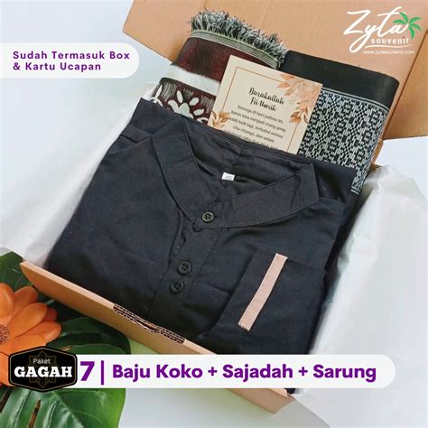 Jual Hampers Alat Sholat Sajadah Sarung Baju Koko Cowok Muslim