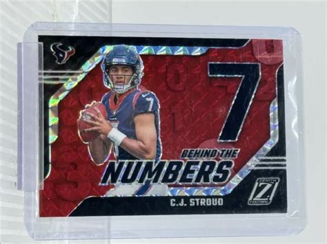 C J STOUD 2023 Panini Zenith Derrière Les Nombres Rouges Texans Q1827