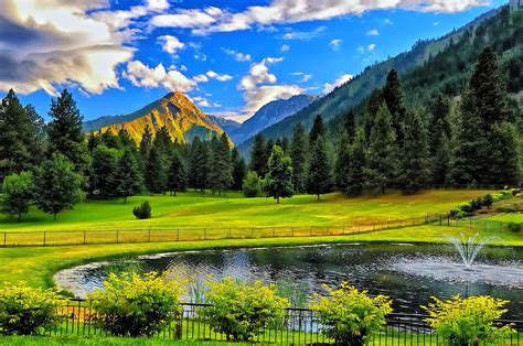 Serene Mountain Pond A Stunning Hd Wallpaper Of Natures Beauty