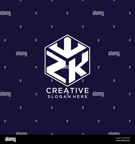 Initials Zk Logo Hexagon Shape Creative Geometric Logo Design Concept