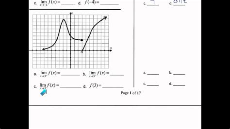 Finding Limits From A Graph Worksheet