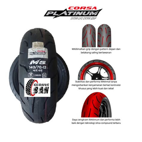 Jual Ban Motor Corsa Tubeless M Platinum Nmax Belakang