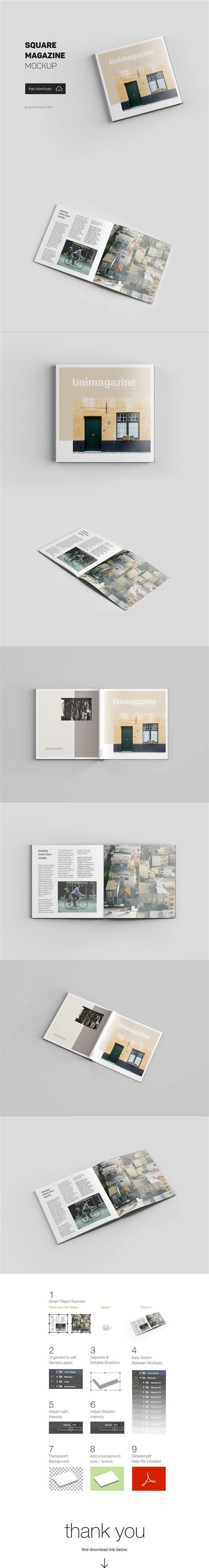 Square Magazine Mockup Free Psd Behance