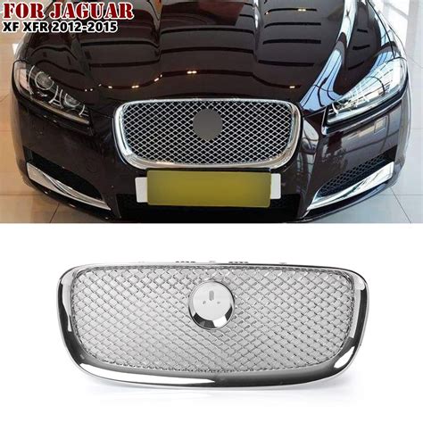 Car Front Upper Grille W Logo For Jaguar Xf Xfr 2012 2013 2014 2015