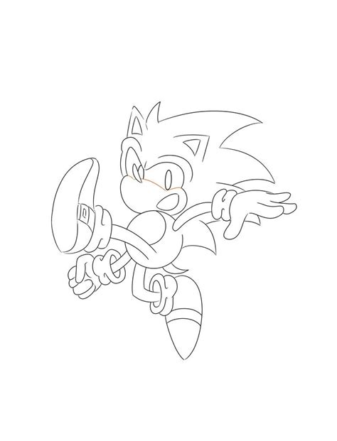 Classic Sonic Line Art By Gomtheepic On Deviantart