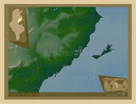 Sfax Tunisia Physical Labelled Points Of Cities Stock Illustration