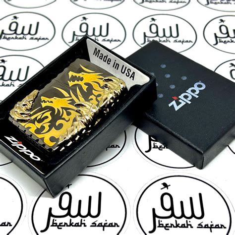 Jual Korek Zippo Naga Emblem Dragon Claw In Black Gold Original