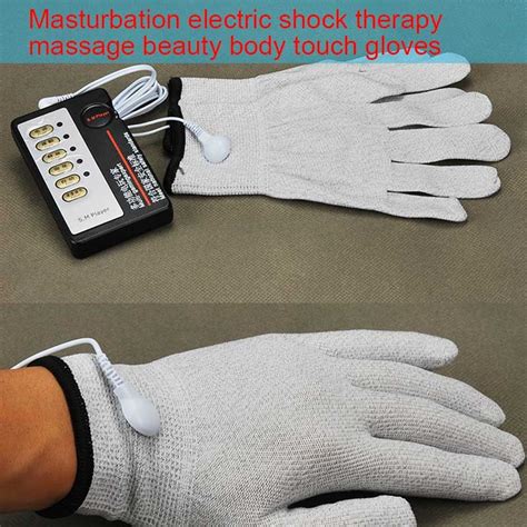 Electric Shock Gloves Adult Sex Toy Sexual Shock Pulse Therapy Massager Flirting Gloves One