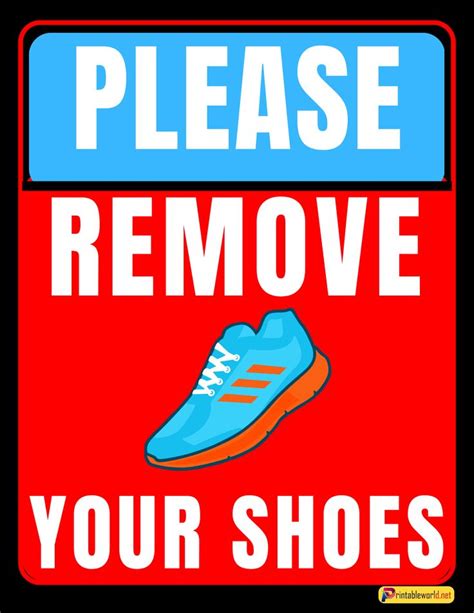 Printable Please Remove Your Shoes Sign In Remove Shoes Sign